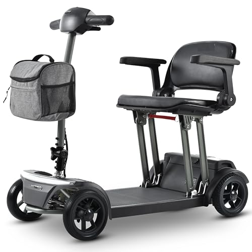 Folding Mobility Scooters for Adults Seniors Foldable Lightweight Electric,All Terrain 4 Wheel Power Motorized Motor Scooter,Handicap Scooters,w/LED Headlight,USB Charging?Airline Approved,15 Miles