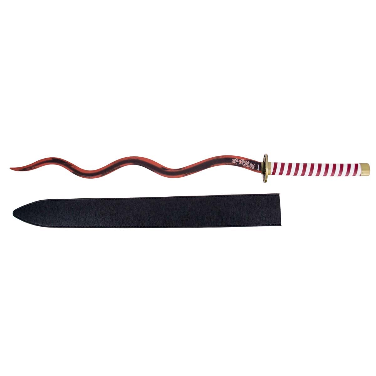 AMONT Dekoratives Schwert Obanai Iguro N, Stahl 420, Schwarz mit Roter Klinge, 104 cm