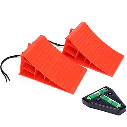 Homeon Wheels Rv Camper Large Wheel Chocks With Handle And Rope For Safety-Car Chocks, Tire Chocks, Trailer Solid Heavy Duty Wheel Chocks-2 Packs.(Red) #TOP1