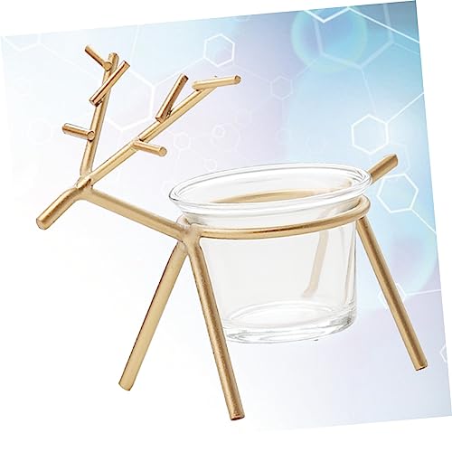Cabilock 2pcs Deer Candle Holder Tealight Holder Deer Candlestand Iron Candle Holders Iron Candle Stand Desktop Deer Decor
