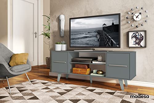 Rack para TV até 55 Polegadas Madesa Copenhagen - Cinza