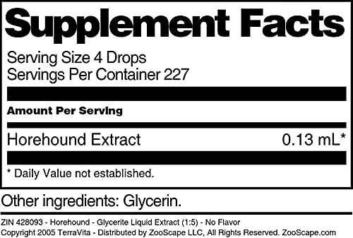 Miniatura 5 de Horehound - Extracto líquido de glicerita (15) - Sin sabor (1 onza líquida, ZIN 428093) - Paquete de 3