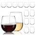 Libbey Stemless 12-Piece Wine Glass Party Set for Red and White Wines