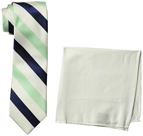 Nautica Men's Stripe Tie & Pocket Square Set, Coral, One Size