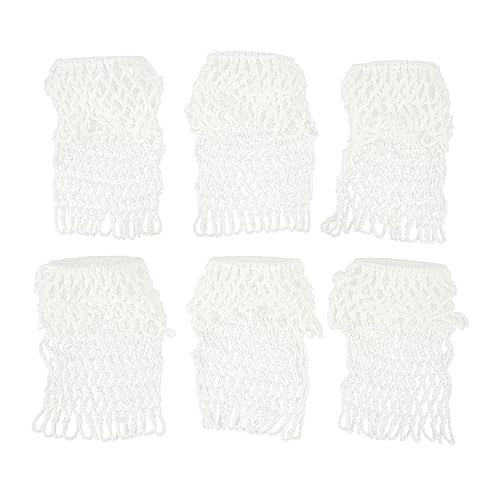 Yuecoom 6PCS Billiards Pool Table Pockets, Pool Table Pocket Replacement Billiards Net Pocket White Durable Cotton Billiard Pockets for Pool Table Accessories