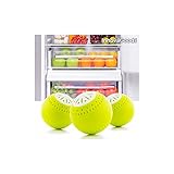 Eliminan malos olores InnovaGoods Ecobolas para Frigorífico, ABS y Carbono Activo, Amarillo, 5x5x5 cm
