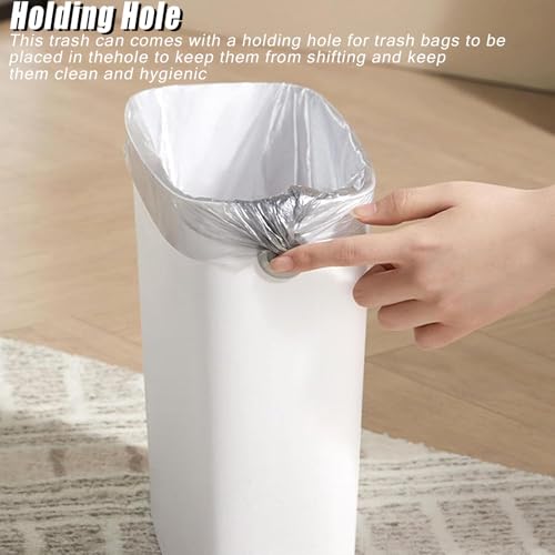 Rechteckiger Mlleimer, bad mlleimer schmal Kunststoff Badezimmer offen, Kleiner Mllkorb, Badezimmer, Oben offener Mlleimer, Bro, Schlafzimmer, Kche, geeignet fr Enge Rume (Grau) – Bild 7