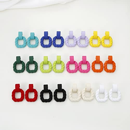 Ruoffeta Rectangle Earrings For Women, Acrylic Square Earrings Twisted Geometric Statement Earrings (Lavender) #TOP4