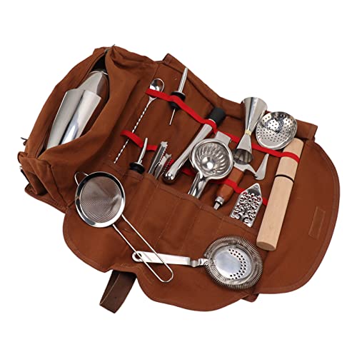 Kit portátil bartender 18 piezas acero inoxidable miniatura 6