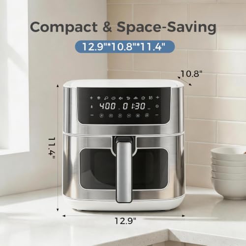 Image of DUMOS 6.34QT Air Fryer, Airfryer 8-in-1 with Viewing Window