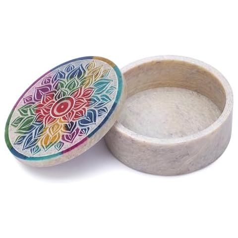 Ajuny Handmade Marble Soapstone Decorative Box Cover