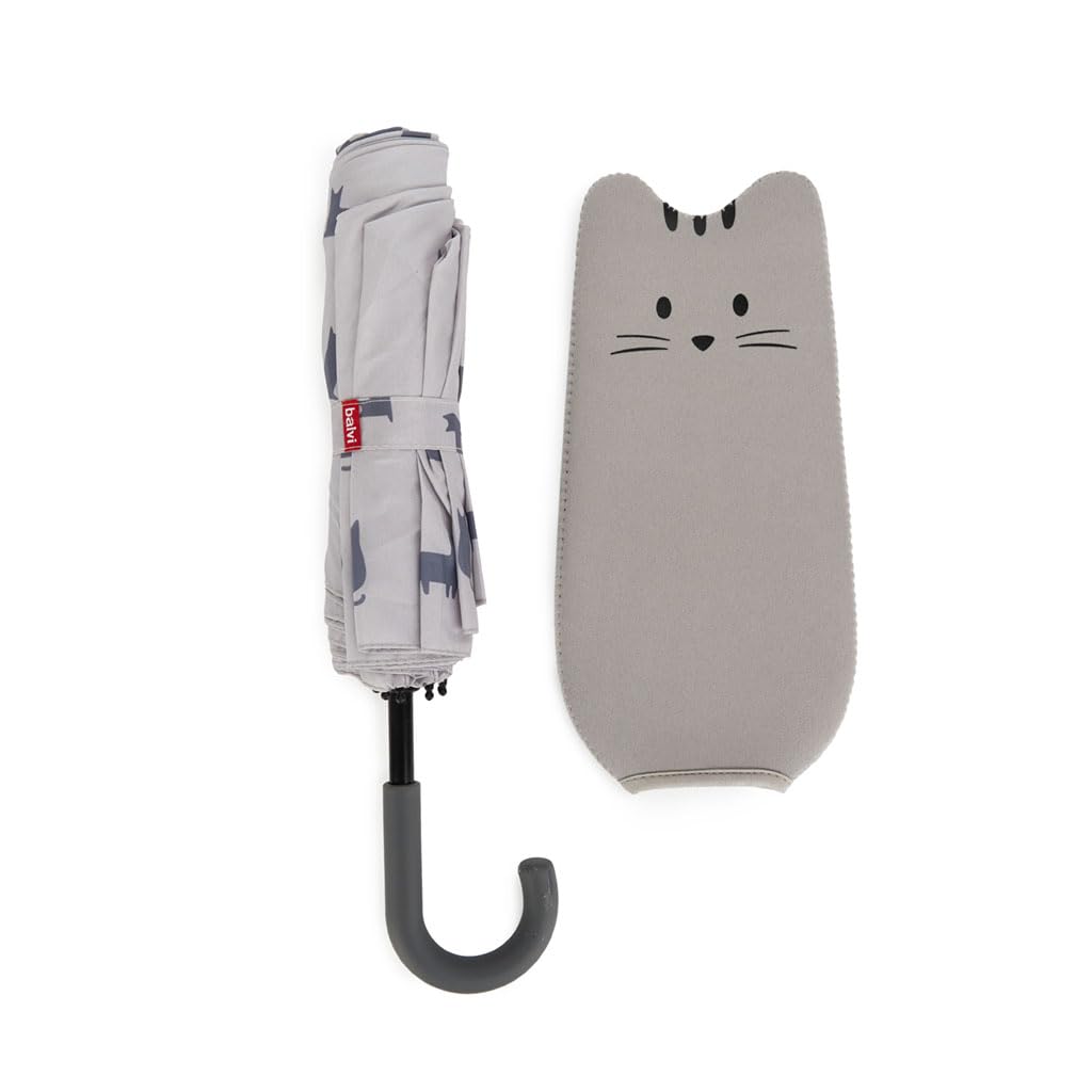 Balvi Ombrello Meowmbrella Colore Grigio Disegno con gatti ovunque Nylon
