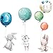 WSTERAO Adesivi camerette per Bambini Animali nel Palloncino Adesivo dicendo Sii Coniglio Selvatico, murales con Palloncini Decalcomanie da Muro cameretta per Bambini Animali del Ragazzo Deco