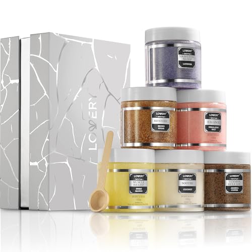 Body Scrub, Birthday Gifts for Women & Men, 6pc Exfoliating