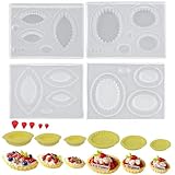 2Pcs Mini Egg Tart Trays Shape Silicone Molds Tiny Things Clay Molds for DIY Micro Resin Dollhouse Kitchen Miniatures Landscape Decor