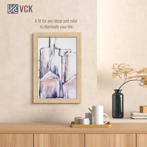 Image of VCK 11x17 Picture Frame Set of 3, Natural Wood Frames, Gallery Wall Decor Photo Frames for Wall Mounting Horizontally or Vertically