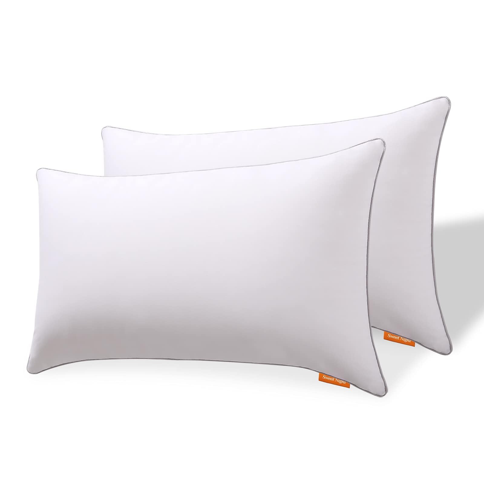 Bed Pillows - 100% Cotton Pillow For Sleeping,Hotel Quality Pillows For Side Stomach And Back Sleepers, 48 X 74 cm (Pack of 2)