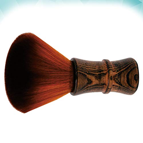 Lurrose Barber Neck Duster Brush Wooden Handle Professional Barber Neck Face Cleaning Duster Hair Styling Brush Professional Salon Barber Tool For Hair Cutting (Brown) #TOP7