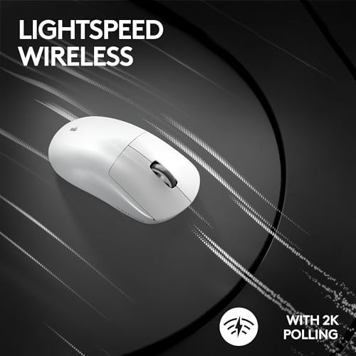 Image of Logitech G PRO X SUPERLIGHT 2 LIGHTSPEED Wireless Gaming Mouse, Lightweight, LIGHTFORCE Hybrid Switches, HERO 2 Sensor, 32,000 DPI, 5 Programmable Buttons, USB-C Charging, PC & Mac - White