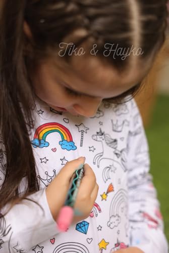 Tiko & Hayko HAND PAINTED HOMEWEAR SET/COLORING PAJAMAS SET FOR BOY AND GIRL4