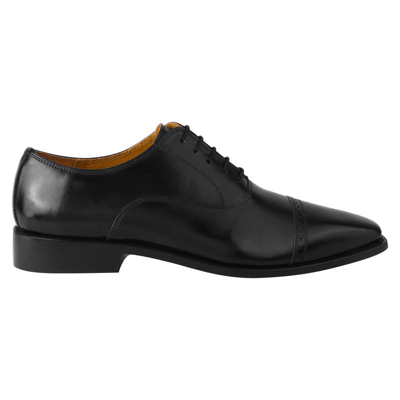 Image of LIBERTYZENO Mens Tread Design & Plain Genuine Leather Lace Up Oxford Dress Shoes for Easter Gift