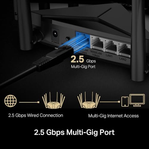 Mercusys AX6000 Dual-Band 8-Stream Wi-Fi 6 Router, Quad-core 1.6 GHz processor, 1× 2.5 Gbps + 1× Gigabit WAN/LAN Port + 2× Gigabit LAN Ports, WPA3 Protects, Ideal for Gaming Xbox/PS4/Steam & 4K(MR90X) - Image 7