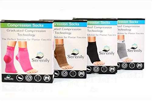 Serenily Plantar Fasciitis Socks - Toeless Socks For Foot Pain Relief (Small/Medium, Pink) #TOP3