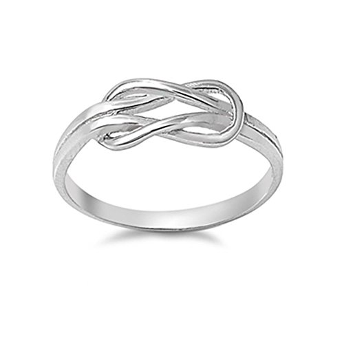 Glitzs Jewels Sterling Silver Infinity Love Knot Ring, 6mm Choose Your Color (4)