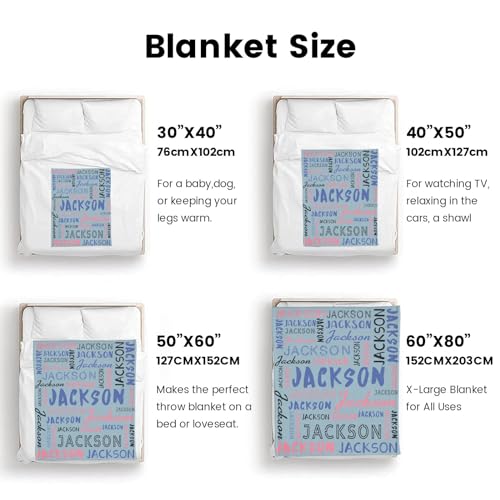 Personalized Name Blanket Customized Baby Blankets for Girls Boys Adults Monogrammed Blankets and Throws Christmas Birthday Mothers Fathers Valentines Day Gift
