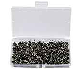 💖Especificaciones: La tapa tiene aproximadamente 11 mm de diámetro y tiene una longitud total de aproximadamente 16 mm. Puede perforar unos 14mm de profundidad. Color: Bronce, Material: Hierro, Cantidad por embalaje: caja / 200PCS