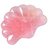 JIC Gem Rose Quartz Crystal Bowl Shell Shape Crystals and Healing Stone Decorative Bowl Jewelry Tray Home Office Decor