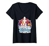 Mujer Sobrevivir a Serbia con estos locos viajan a Serbia Camiseta Cuello V