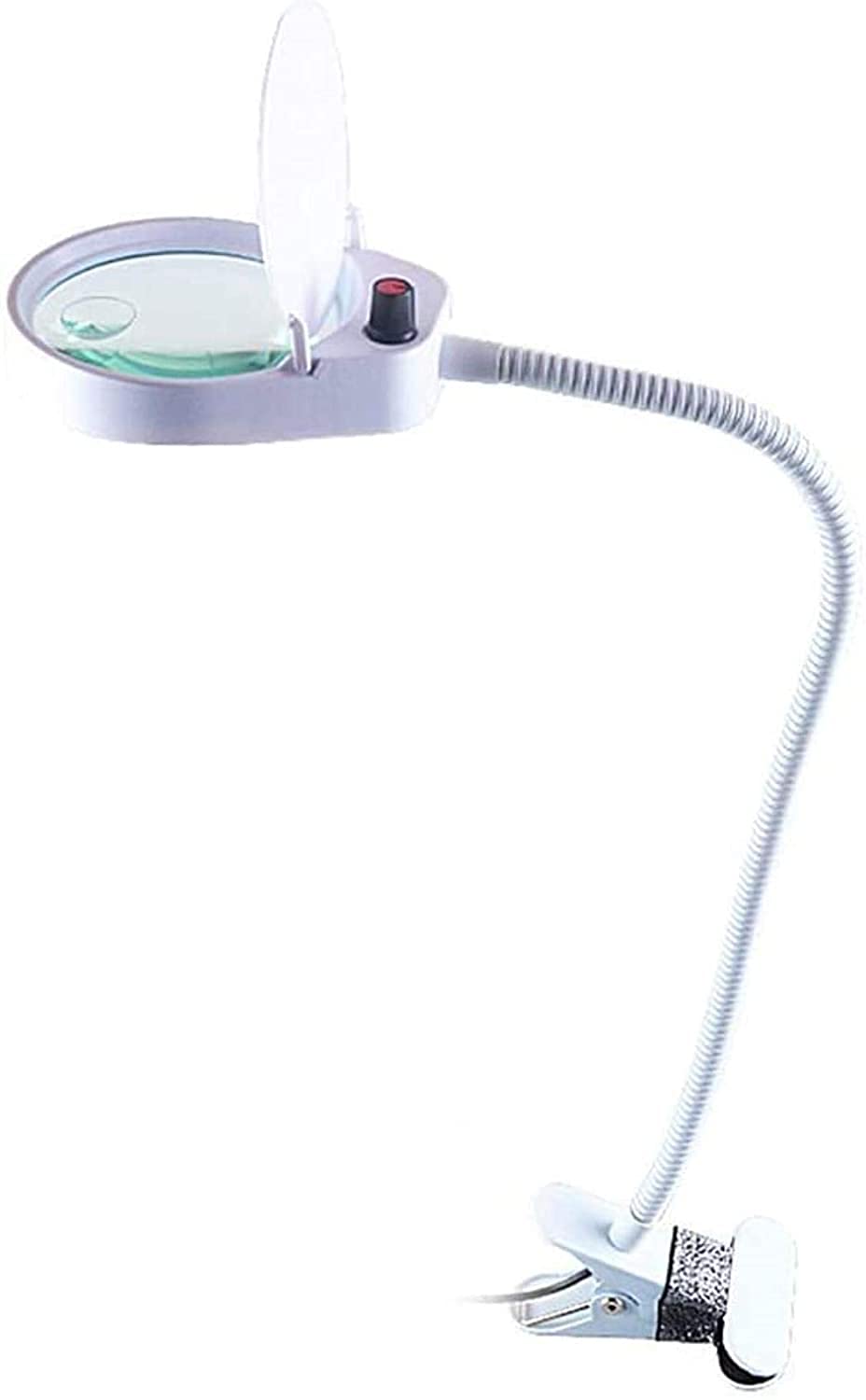 Lámpara de Abrazadera de Lupa 3X 10X con 26 Luces LED, Brazo Giratorio Ajustable Regulable, Mesa de luz de Utilidad, Lupa iluminada para Lectura, Manualidades, reparación, Lupa, Blanco Safehappy