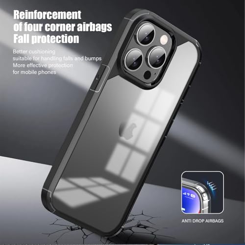 Image of KARWANBack Cover |Shockproof Bumper Case | Full Camera Protection | Raised Edges | Super Soft Side TPU | Bumper Case for iPhone 15 Pro Max -Black