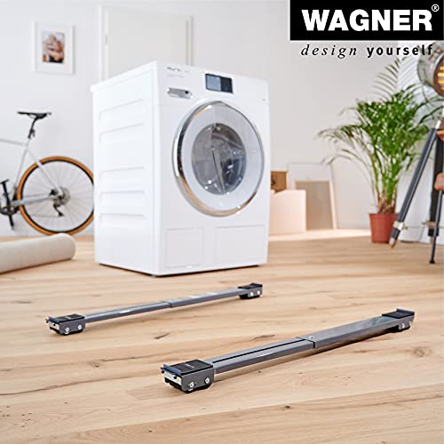 WAGNER 1 Stück Transportroller Transporthilfe I Schiene Industriestahl 44-70 cm, Tragkraft 500 kg I Möbelroller ausziehbar für Umzüge I Lastenroller Flexible Anwendung für Möbel und Küchen Großgeräte