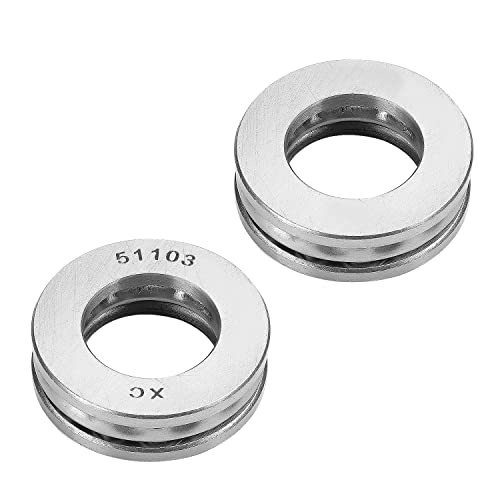 Othmro 2Pcs 51103 Thrust Ball Bearings, 0.67x1.18x0.35inch Deep Groove Ball ...