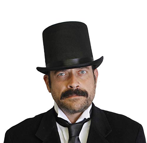 TOP HAT - FELT HAT WITH BLACK SATIN BAND VICTORIAN HALLOWEEN FANCY DRESS (PACK OF 1) steampunk buy now online