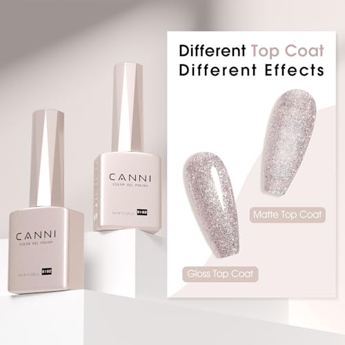 Image of CANNI 9ml Rose Grey Glitter Gel Nail Polish High Gloss UV LED Soak Off Gel