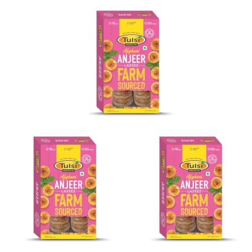 Image of Tulsi Afghan Anjeer Lazeez 500g | Figs Dry Fruits | Dried Afghan Anjeer | Rich Source of Vitamins & Dietary Fiber | Healthy Snack | Low in Calories | Fat Free | Farm Sourced | Large Size | Light Color