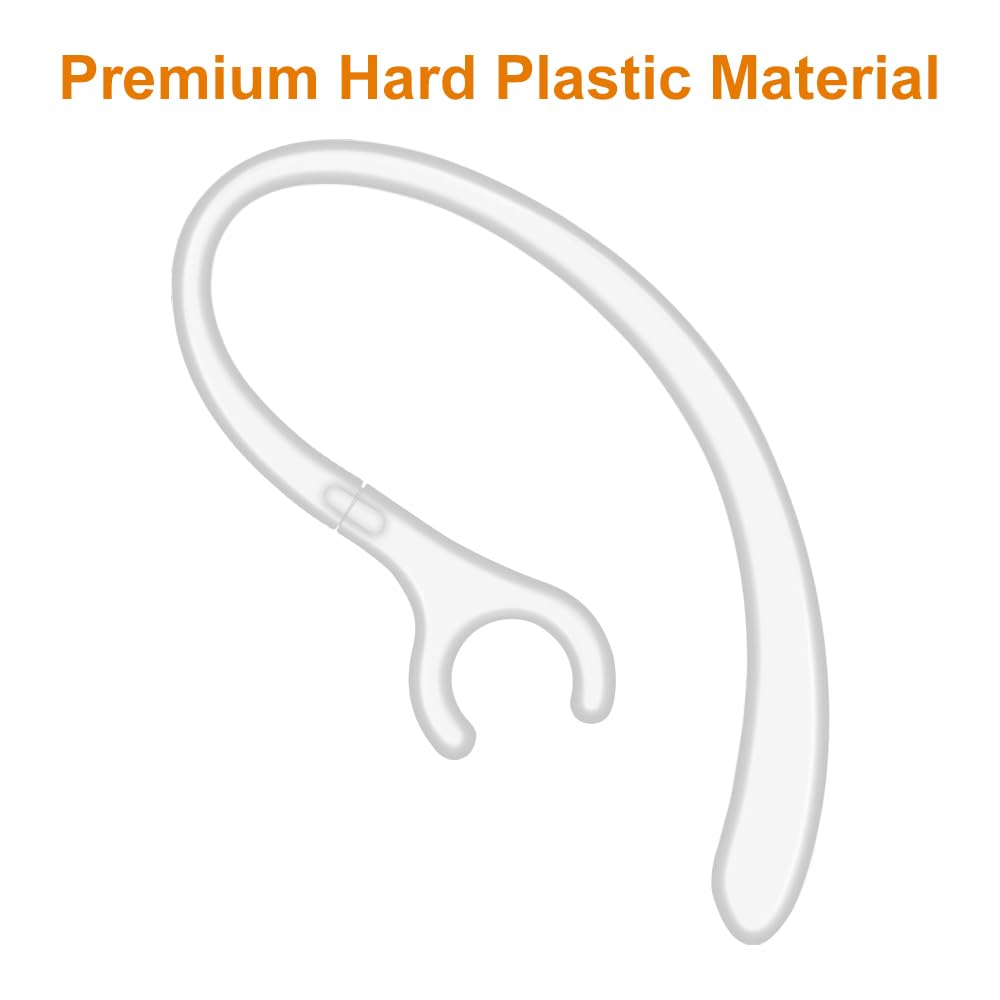 6 Pack Replacement Ear Hook Universal Small Clamp Loop Clip for Other Bluetooth Headset (Clear)