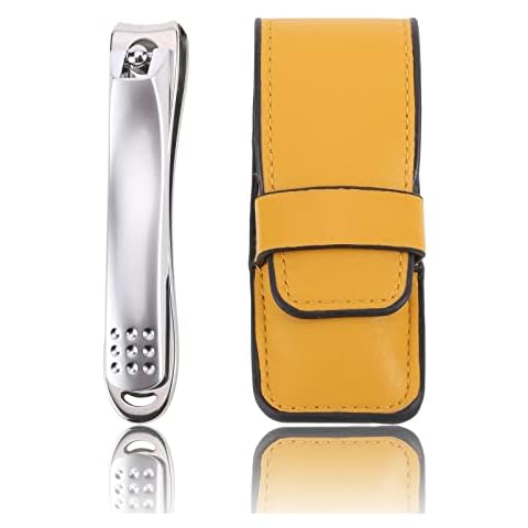 HITOPTY Nail Clippers, Sharp Ingrown Toenail Tool Stainless Steel Fingernail Cutter, Portable Nail Trimmer with Nail File in Sheath for Thick Nails Cover