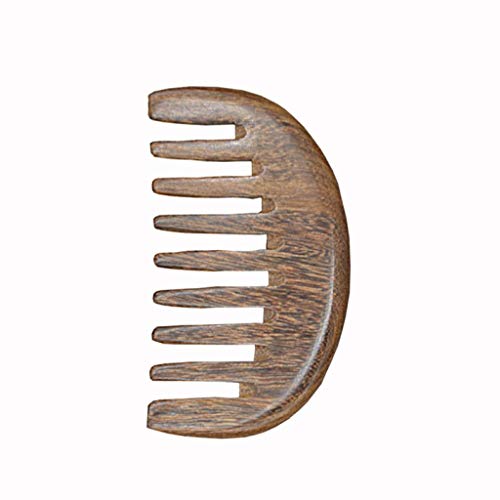 Louise Maelys Wide Tooth Wooden Hair Comb Anti-Static Massage Combs Sandalwood Detangler Comb for Curly Hair Pocket Wood Comb