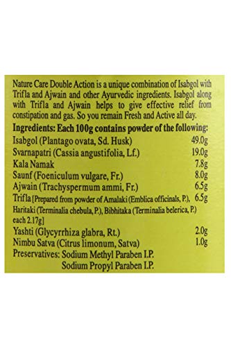 Dabur Nature Carel Double Action Isabgol, Trifala And Ajwain - 100g | Effective Relief From Constipation & Gas - Image 3