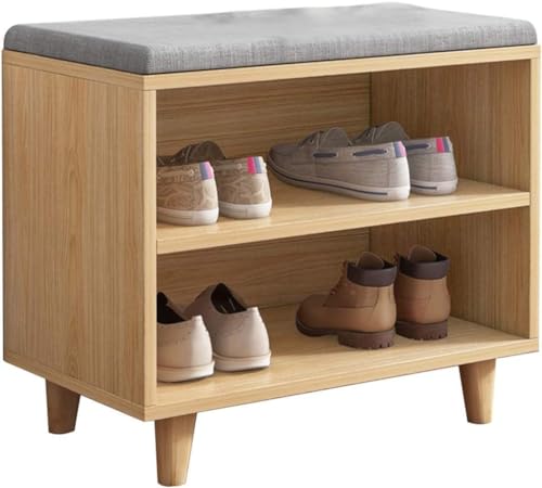 Banc de rangement à chaussures d'entrée compact 43x30x45 cm