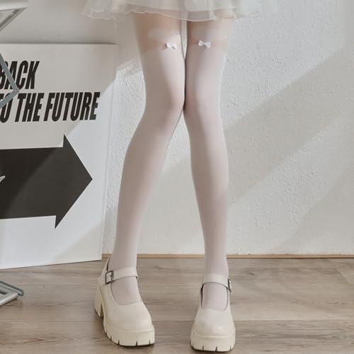 Image of Y2K Patterned Sheer Tights for Women Gothic Punk Thigh High Pantyhose Harajuku Lolita Bandage Fishnet Stockings