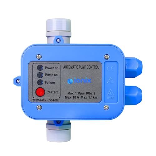 Image of IONIX Automatic Water Pump Controller for Home | Auto Start and Stop | Dry Run Protection | Motor Safety and Energy Saving | Compatible with Monoblock and Borewell Pumps | Easy Installation
