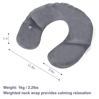 lomitech Lavender Neck Wrap,Vibrating Travel Pillow Neck Massage Pad,Lavender Soothing Aromatherapy,2.2LB Weighted Comfort for Pain Relief,Battery Powered,Perfect for Holiday Gift