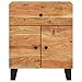 QZZCED Industrial Bedside Cabinet with Drawer, Solid Mango Wood Nightstand for Bedroom and Living Room Storage Brown, 13.0 x 19.7 x 23.6 in