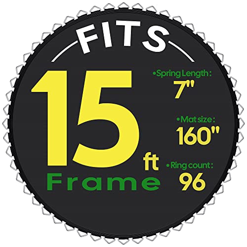 AW Replacement Trampoline Mat with 96 V-Ring, Fit 15FT Trampoline Frame,8 Row Stitch,UV Resistant Trampoline Accessories