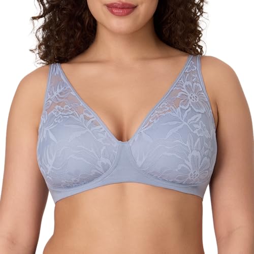 Image of Bali Women's Wireless Bras for Women - Breathe Lace Cotton Modal No Underwire Bra, Adjustable T-Shirt, Plus Size